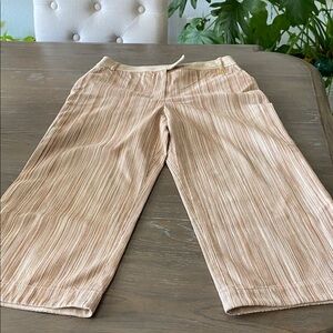 St. John Sport by Marie Gray Tan Striped Cropped Pants